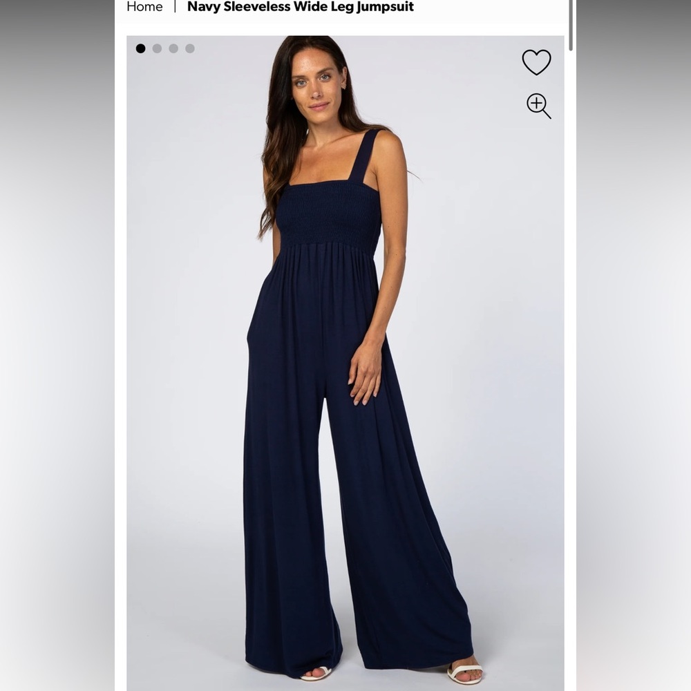 NWOT Navy sleeveless wide leg jumpsuit